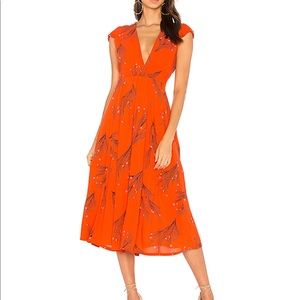 Orange free people midi dress! Soo cute!!